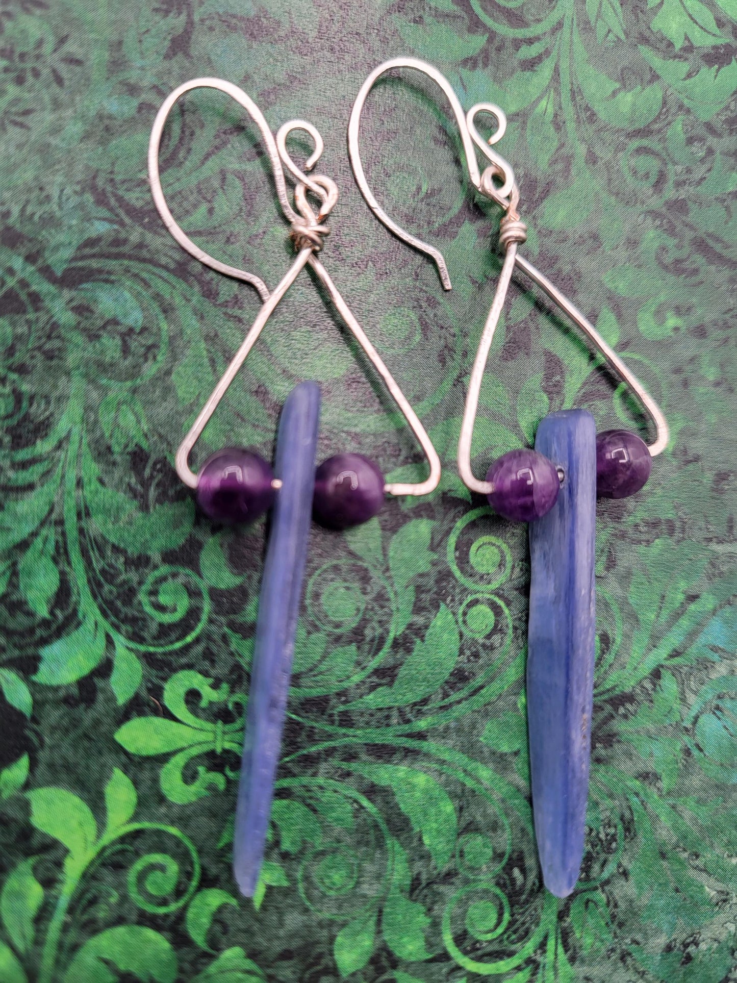 Kyanite and Amethyst Earrings