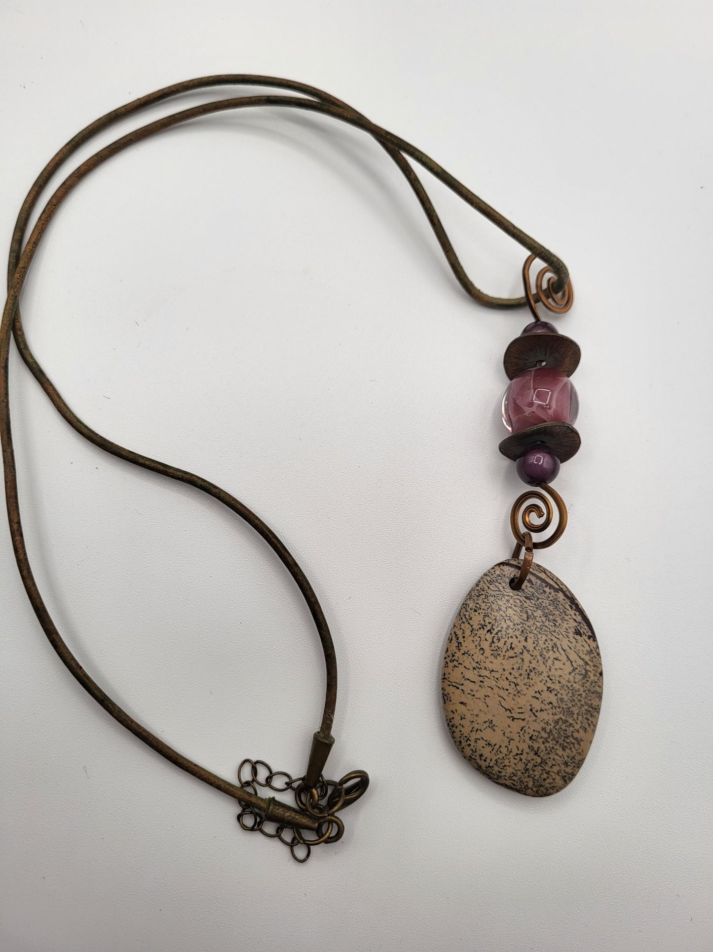 Jasper and Copper Pendant Necklace