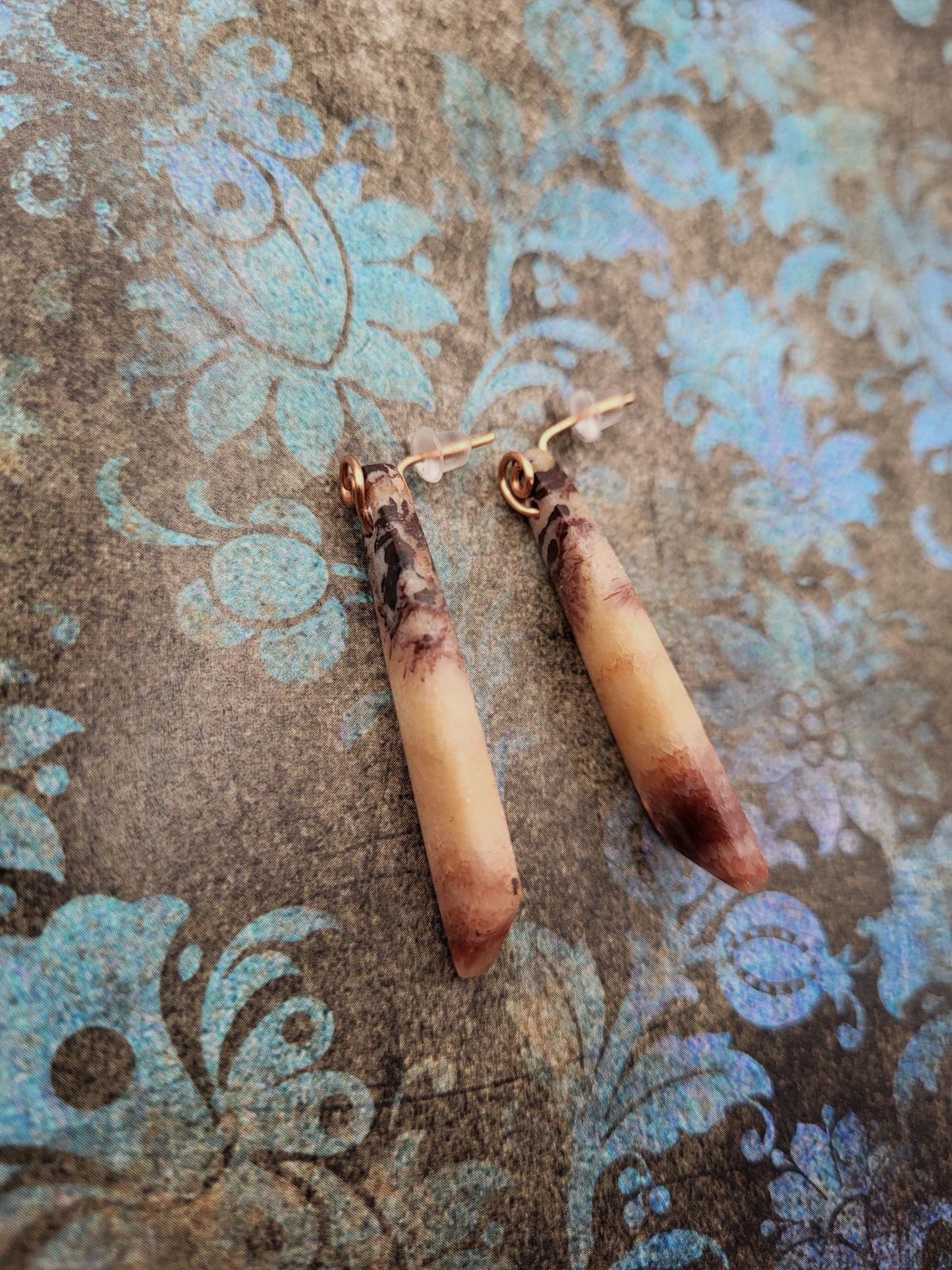 Picasso Jasper and Copper Post Earrings