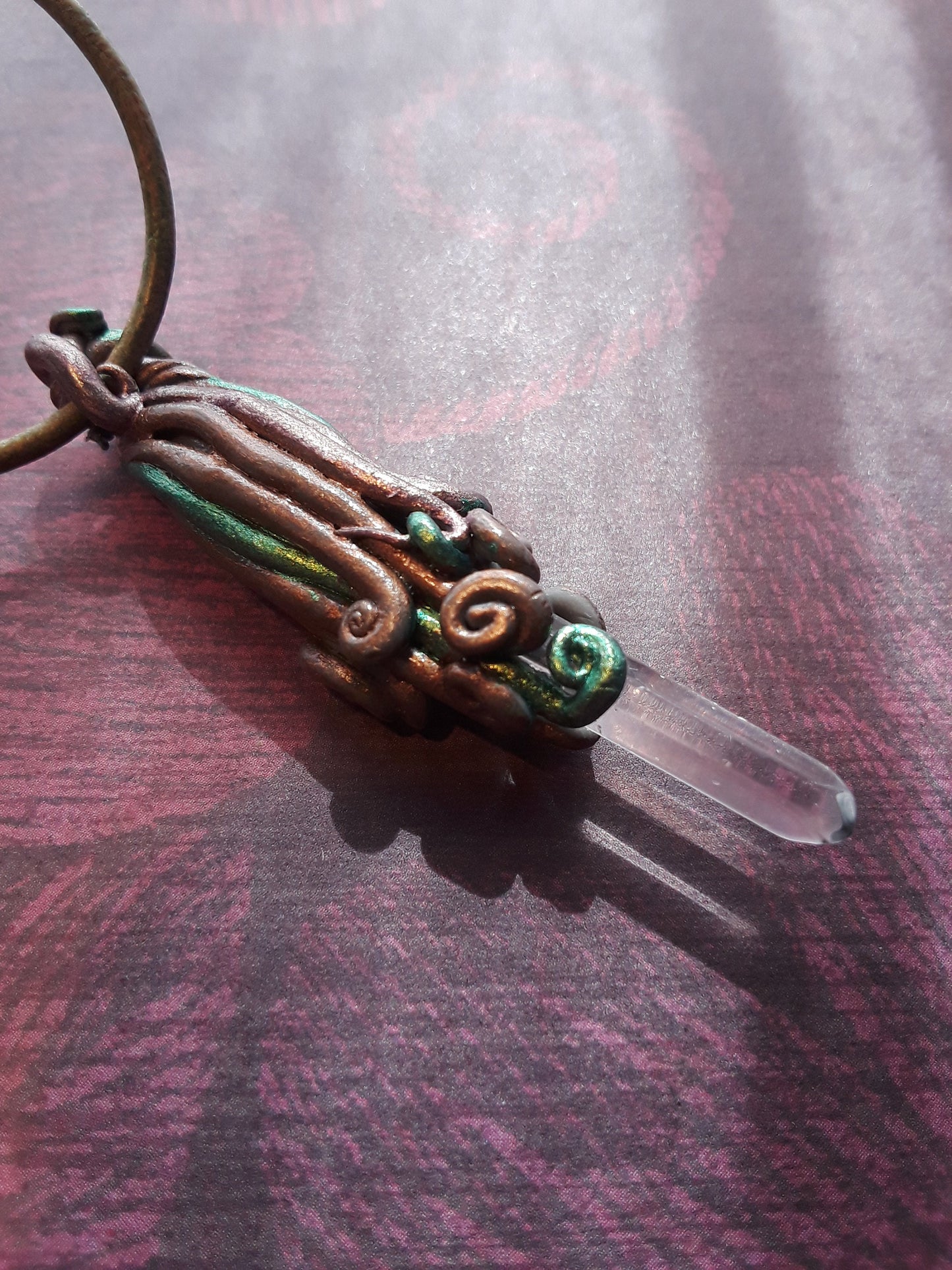 Earth Crystal Bohemian Crystal with Earthy Clay Sculpture