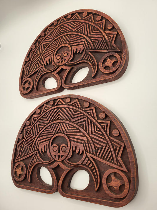 2 African Wall Plaques Wall Art Decor Hand Carved Wood