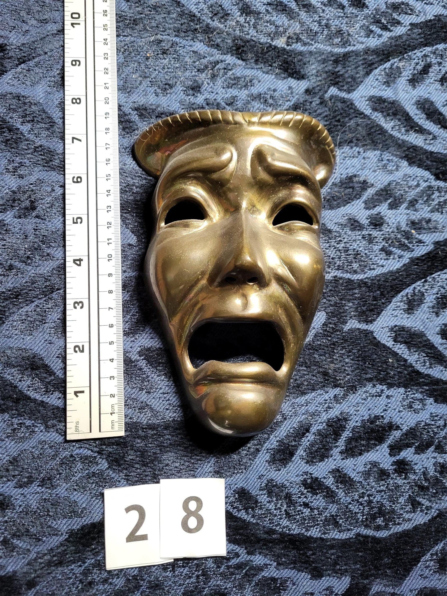 Brass Tragedy mask. Solid brass ready to hang