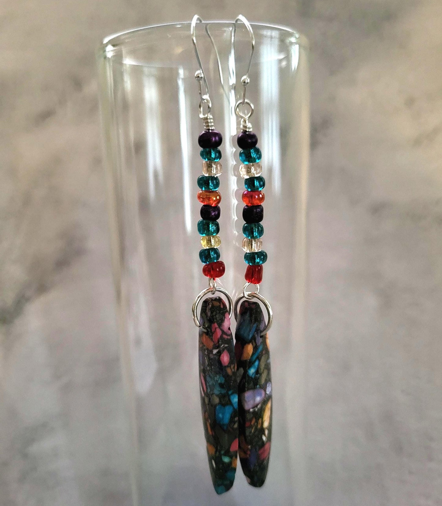 Imperial Jasper and Sterling Silver Drop Earrings