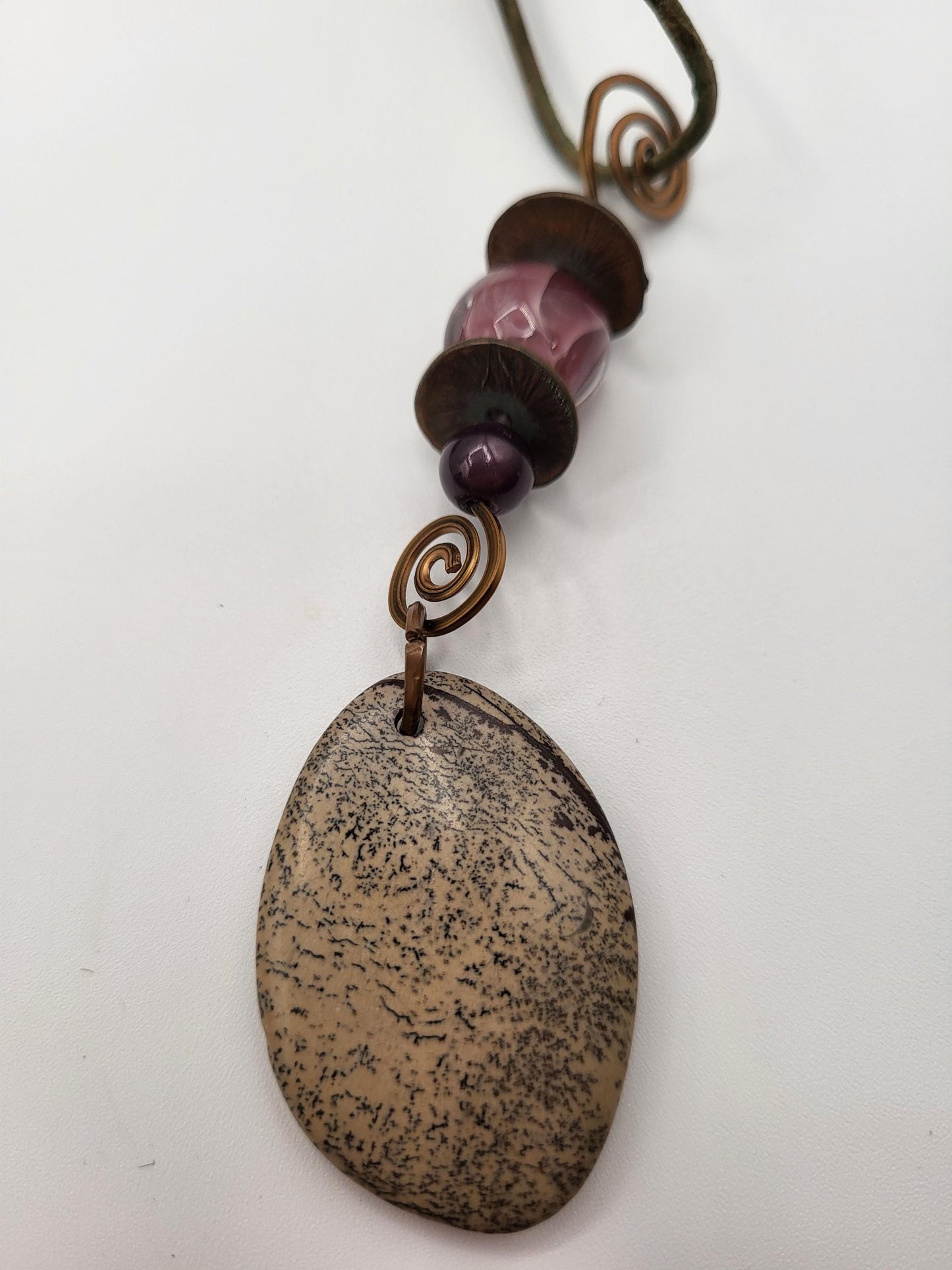 Jasper and Copper Pendant Necklace
