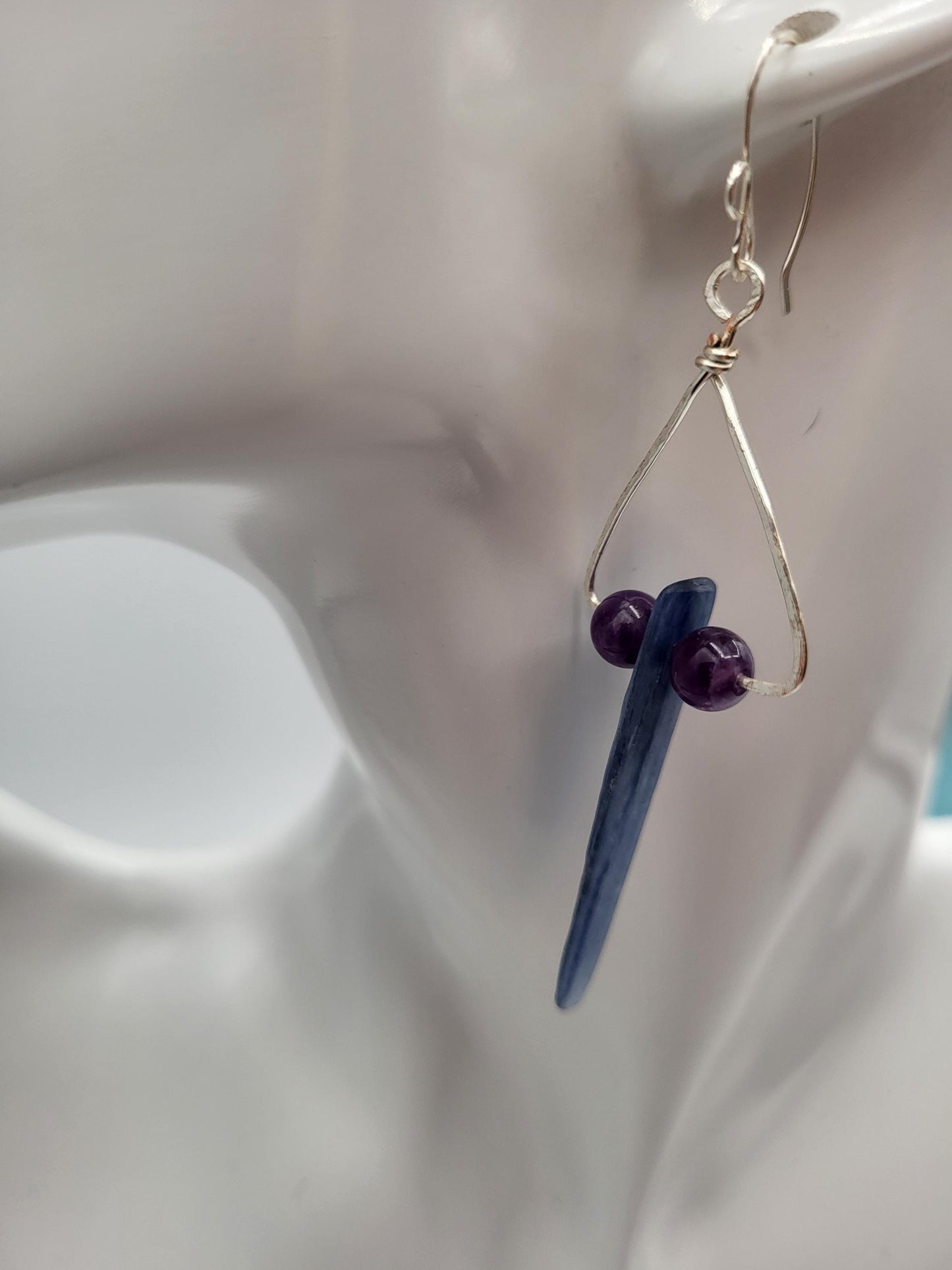 Kyanite and Amethyst Earrings