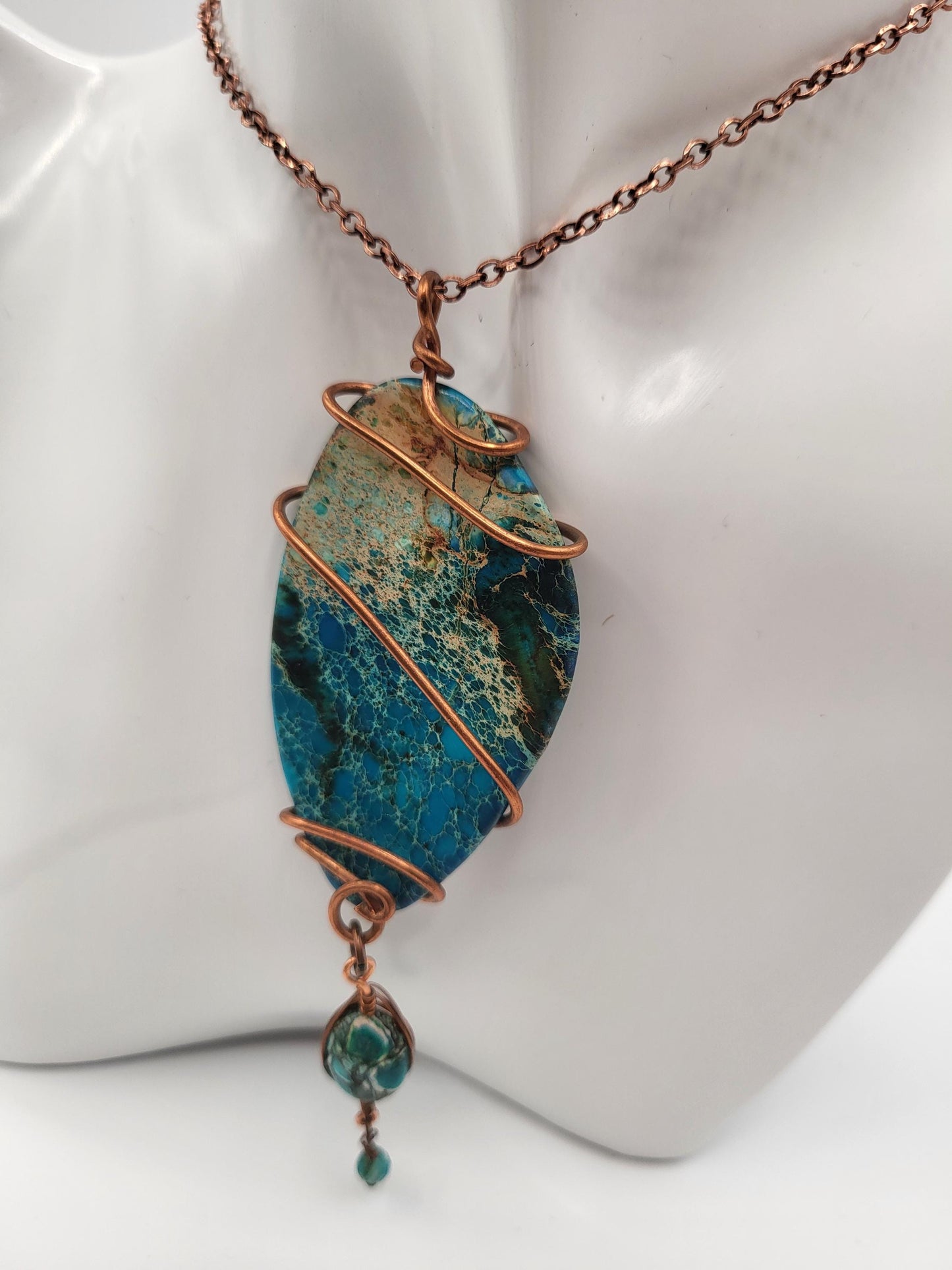 Jasper and Copper Pendant Necklace