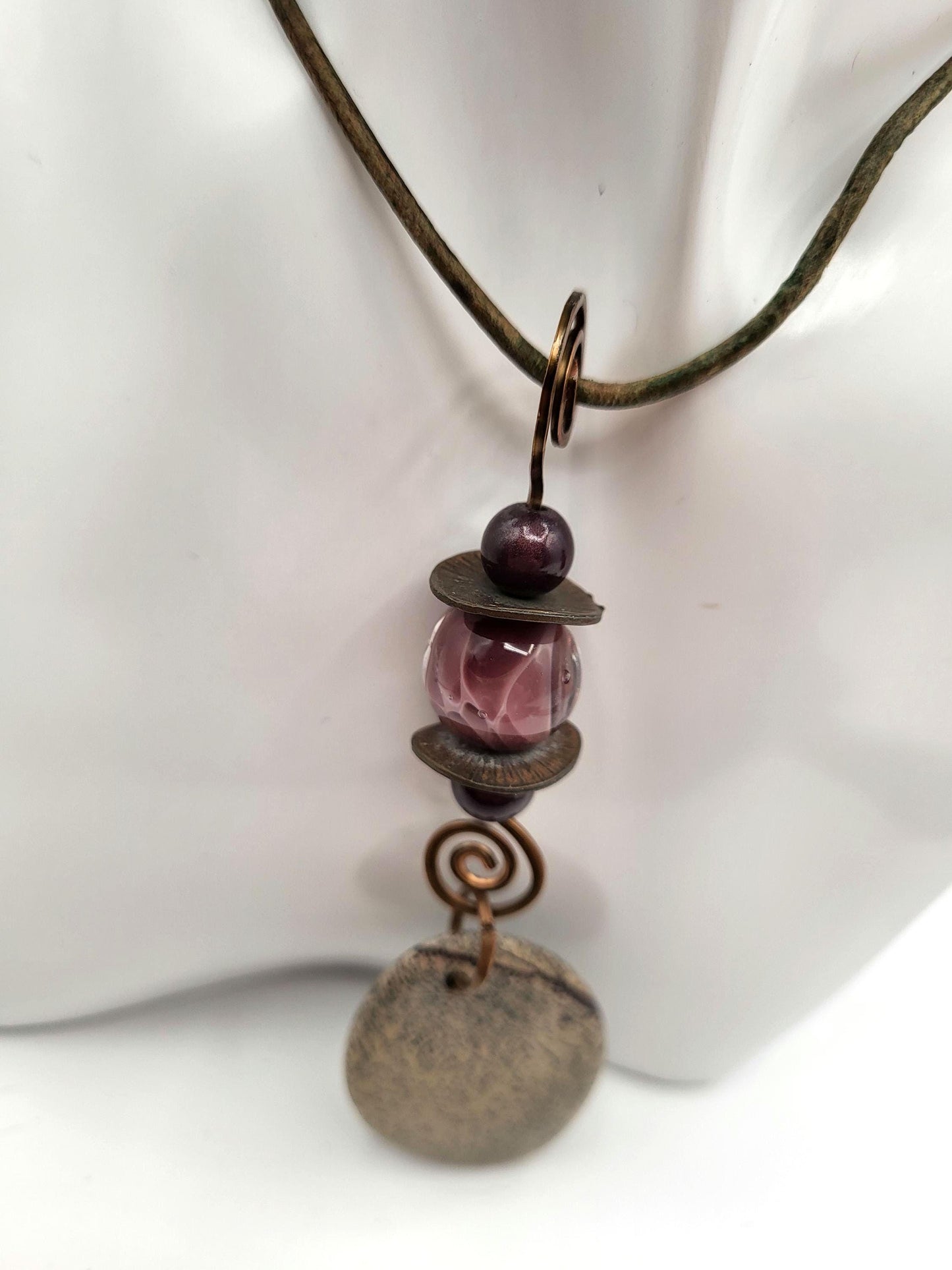 Jasper and Copper Pendant Necklace