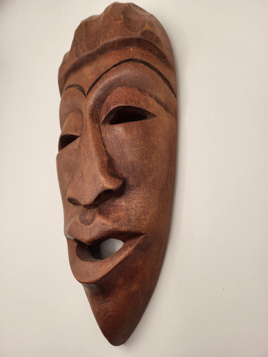 Vintage Haitian Hand Carved Wood Mask