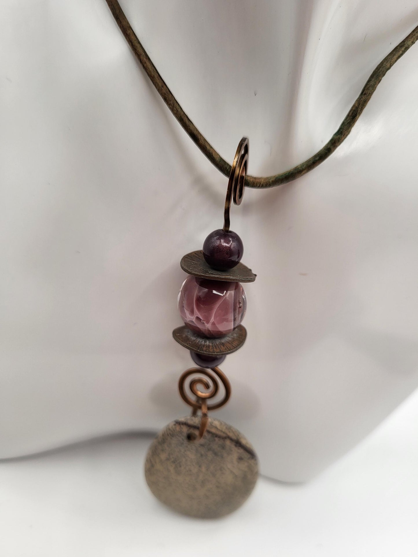 Jasper and Copper Pendant Necklace