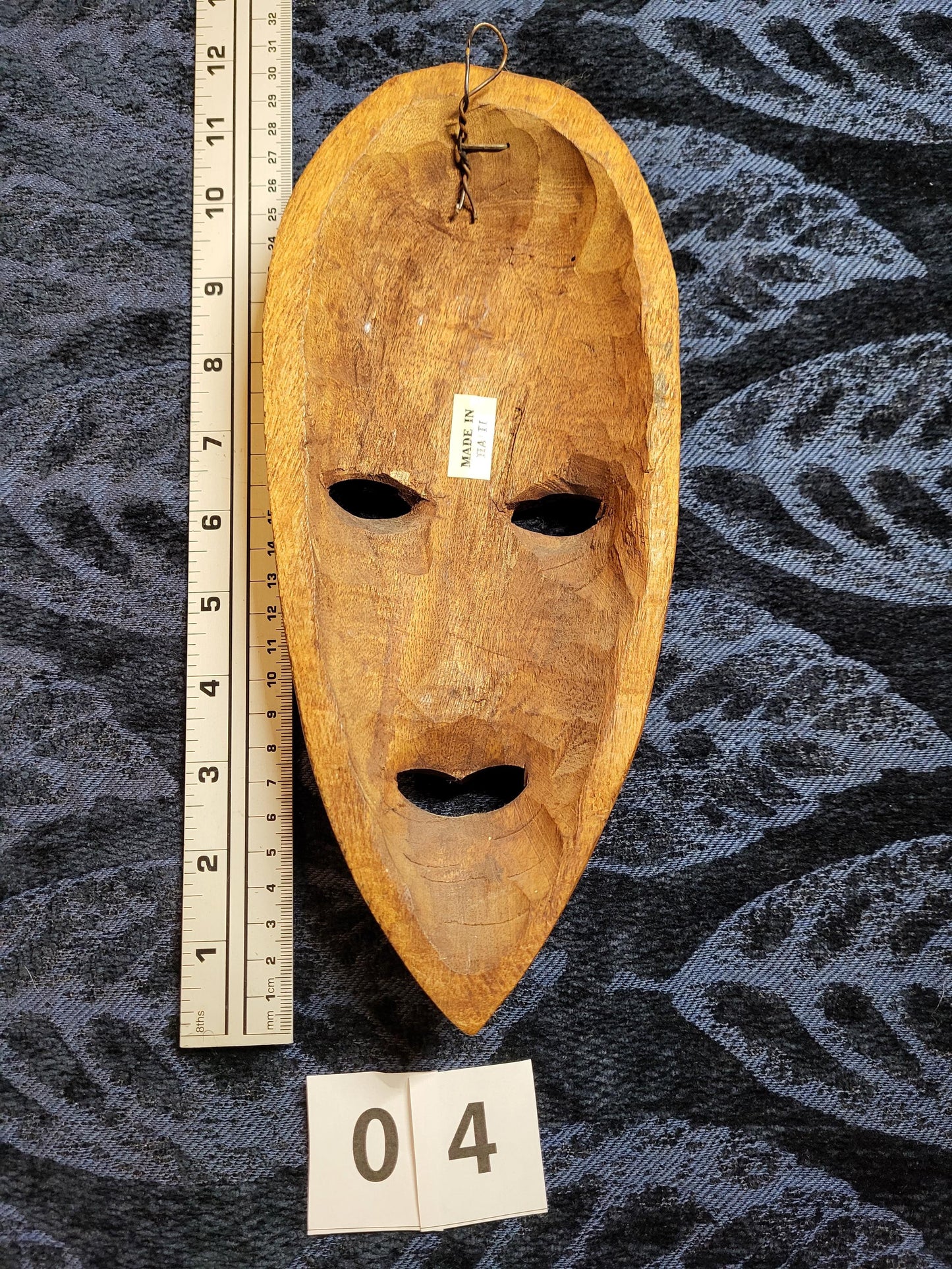 Vintage Haitian Hand Carved Wood Mask
