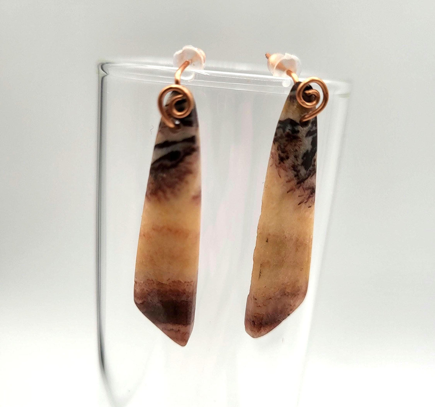 Picasso Jasper and Copper Post Earrings