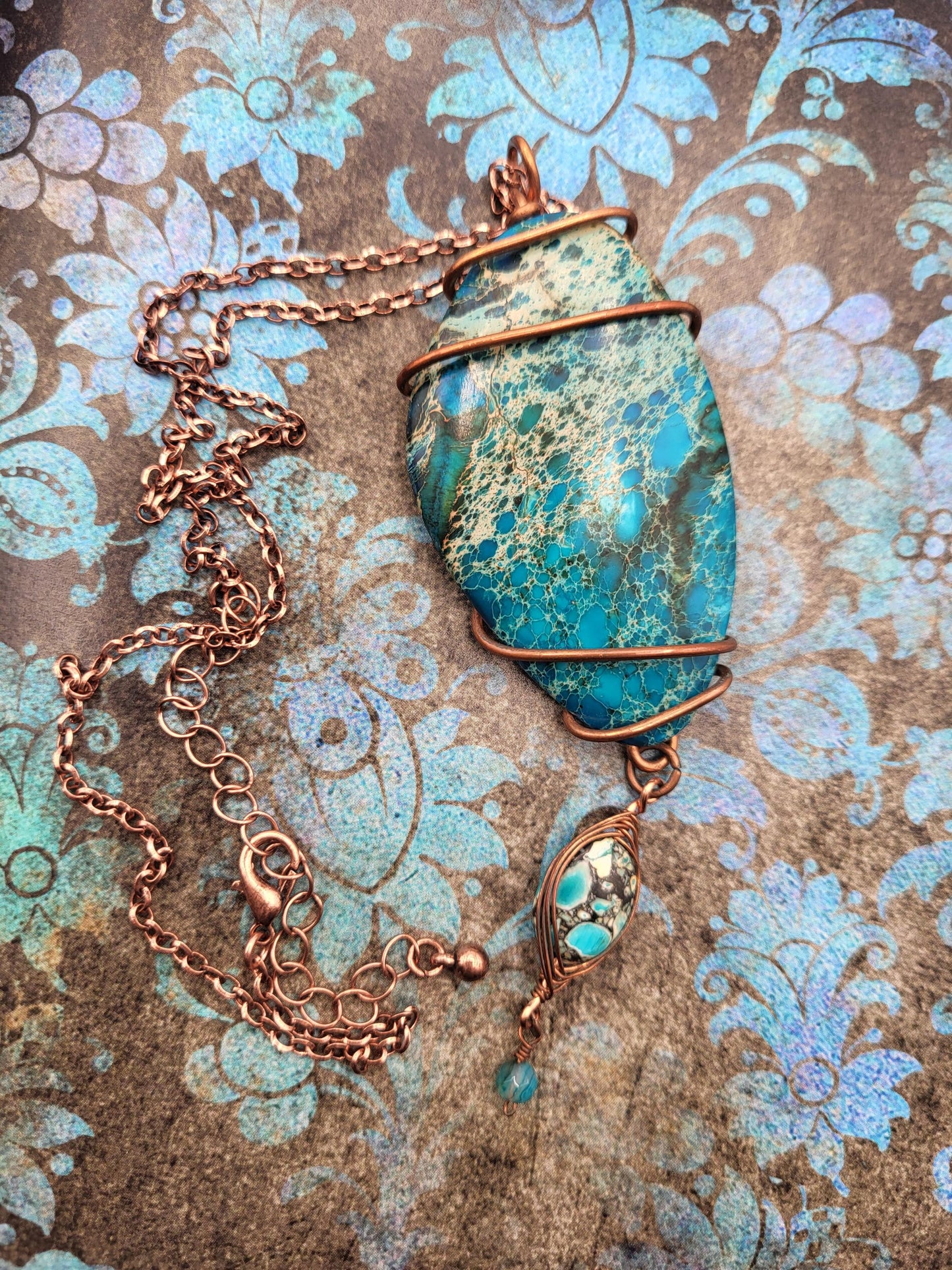 Jasper and Copper Pendant Necklace