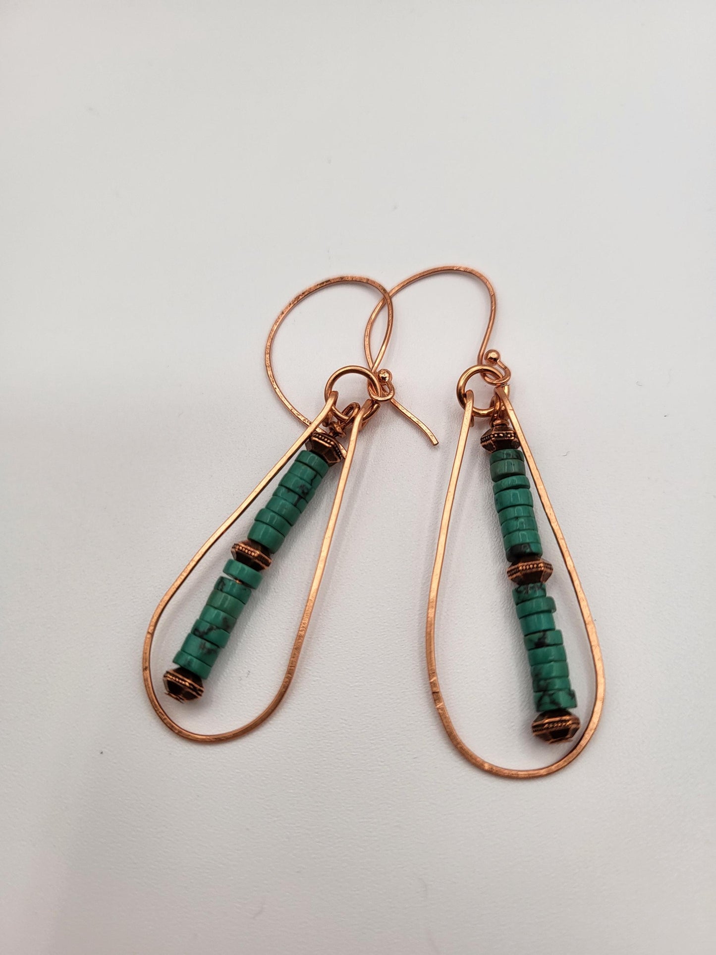 Turquoise and Copper Drop Earrings