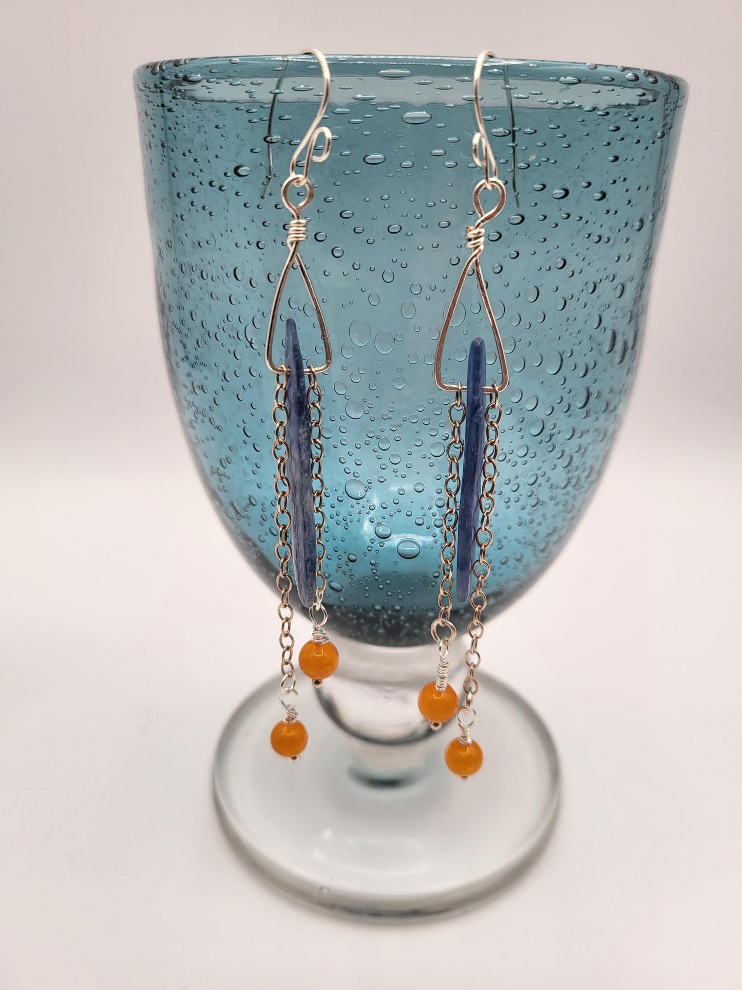 Kyanite and Carnelian Earrings