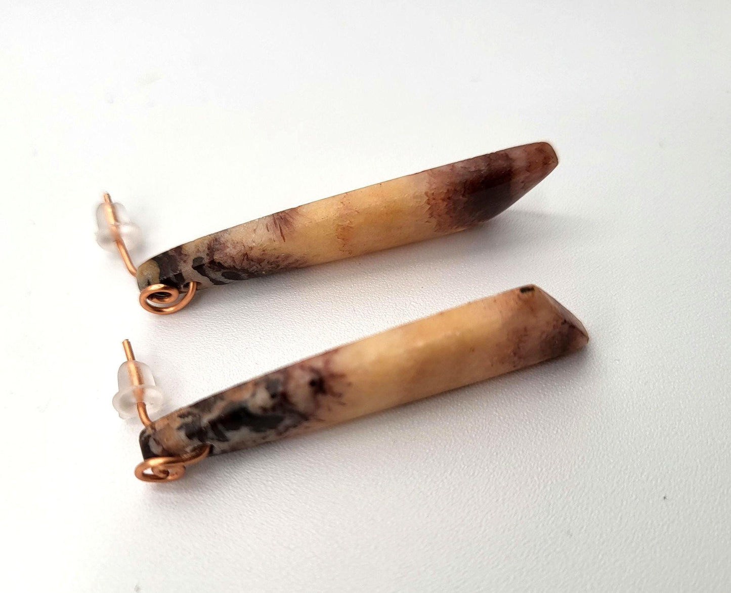 Picasso Jasper and Copper Post Earrings