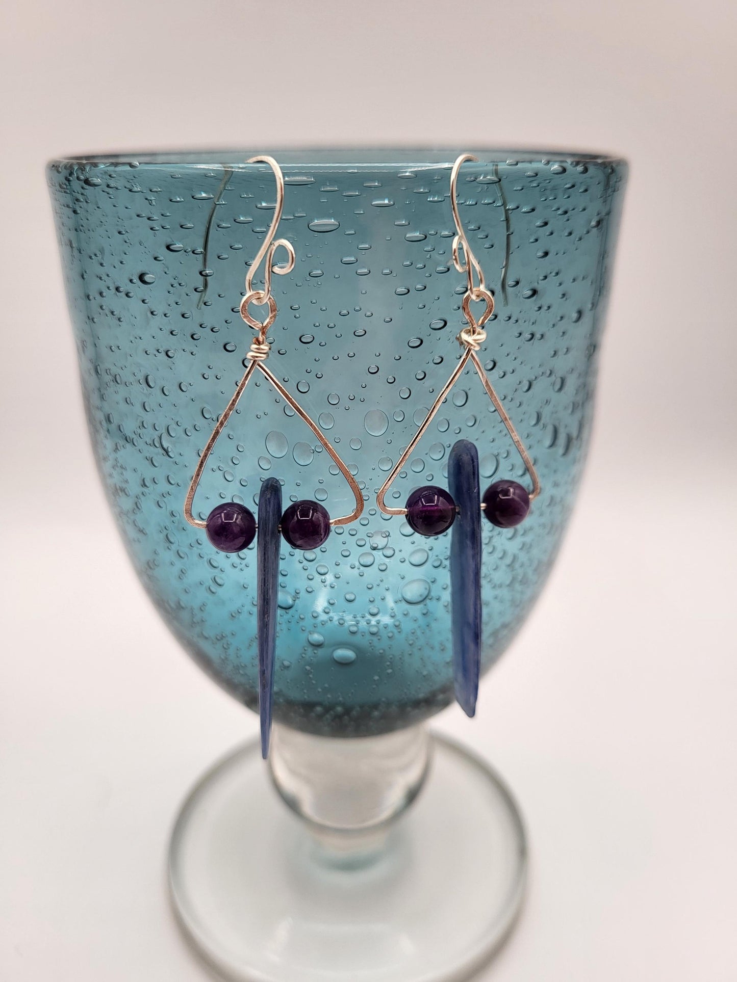 Kyanite and Amethyst Earrings