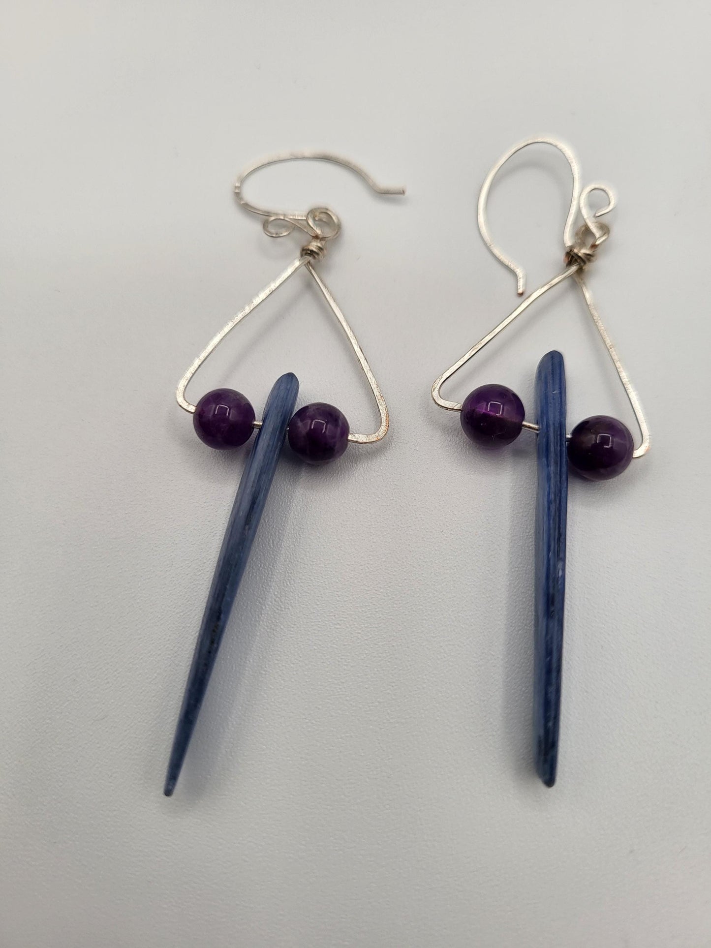 Kyanite and Amethyst Earrings
