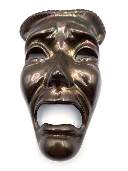 Brass Tragedy mask. Solid brass ready to hang