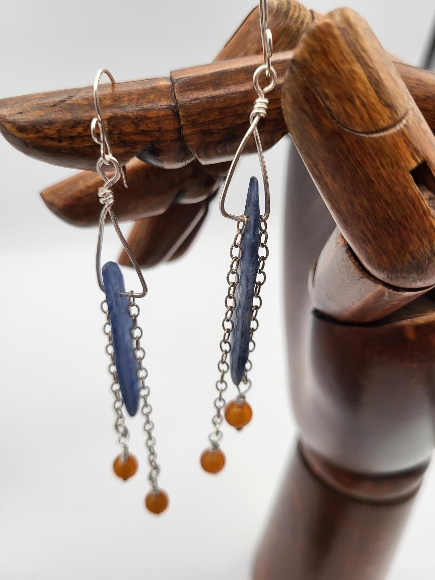 Kyanite and Carnelian Earrings