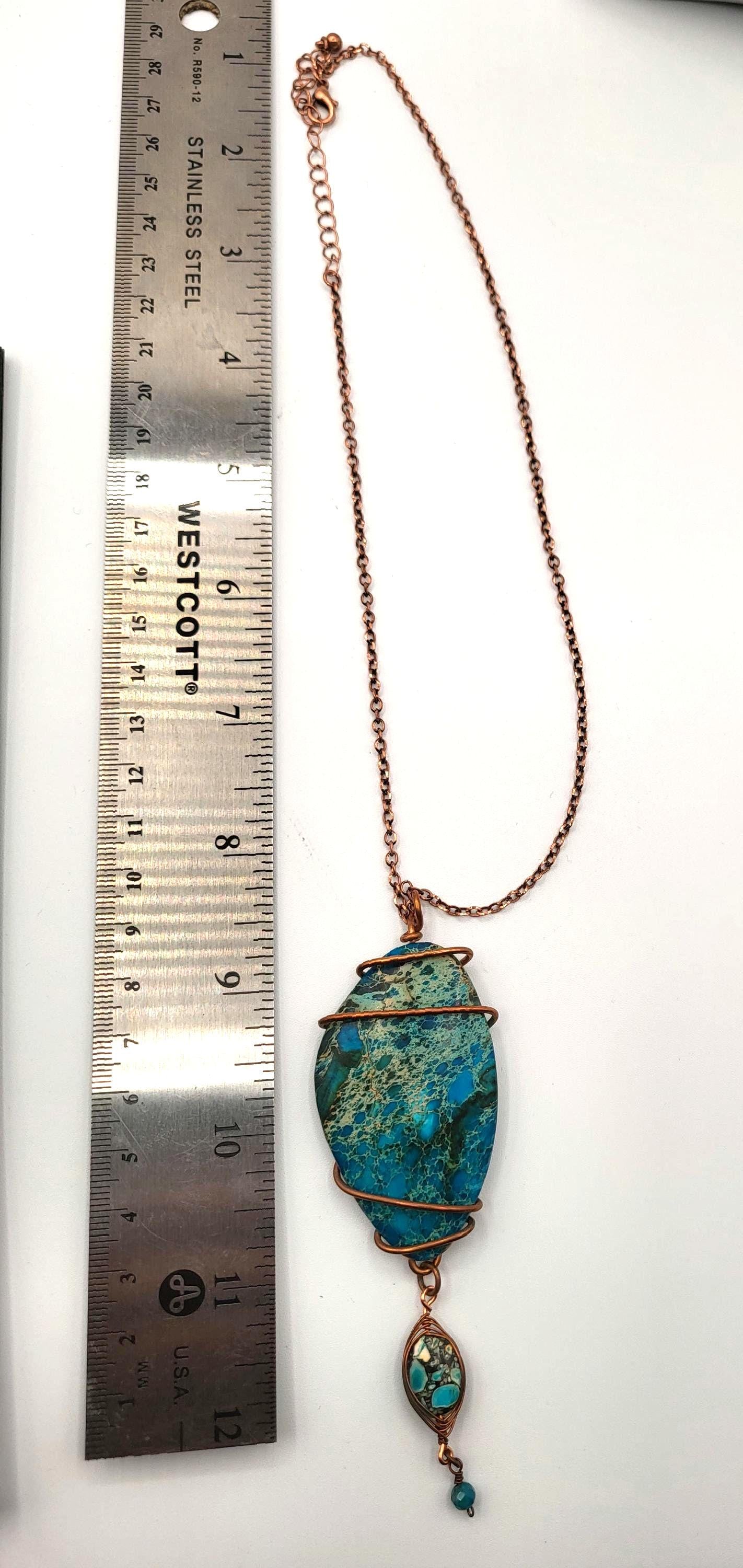 Jasper and Copper Pendant Necklace