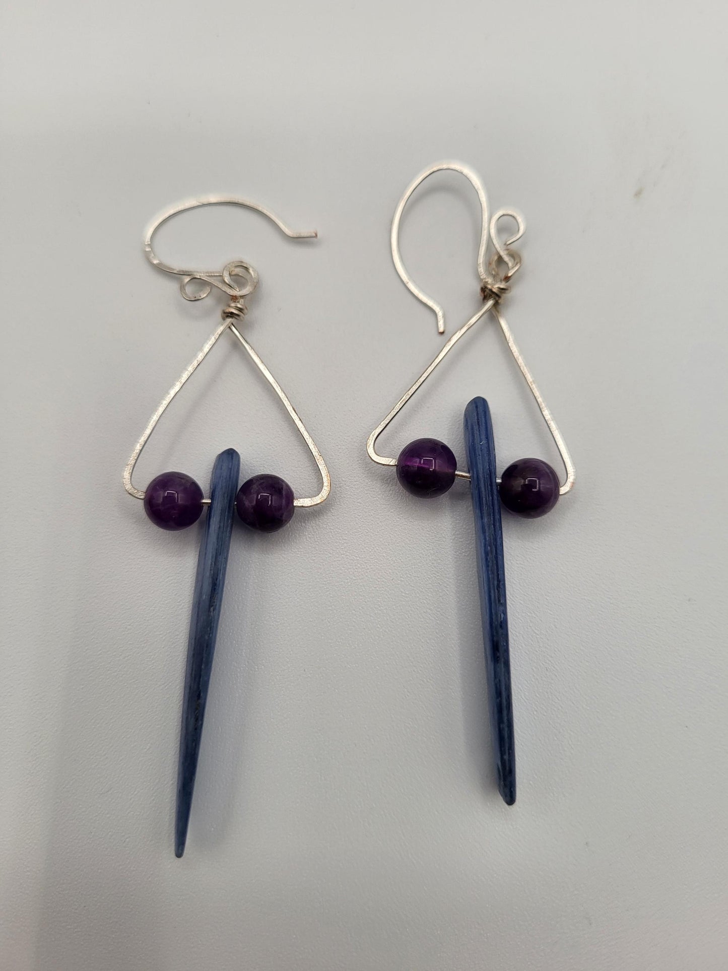 Kyanite and Amethyst Earrings