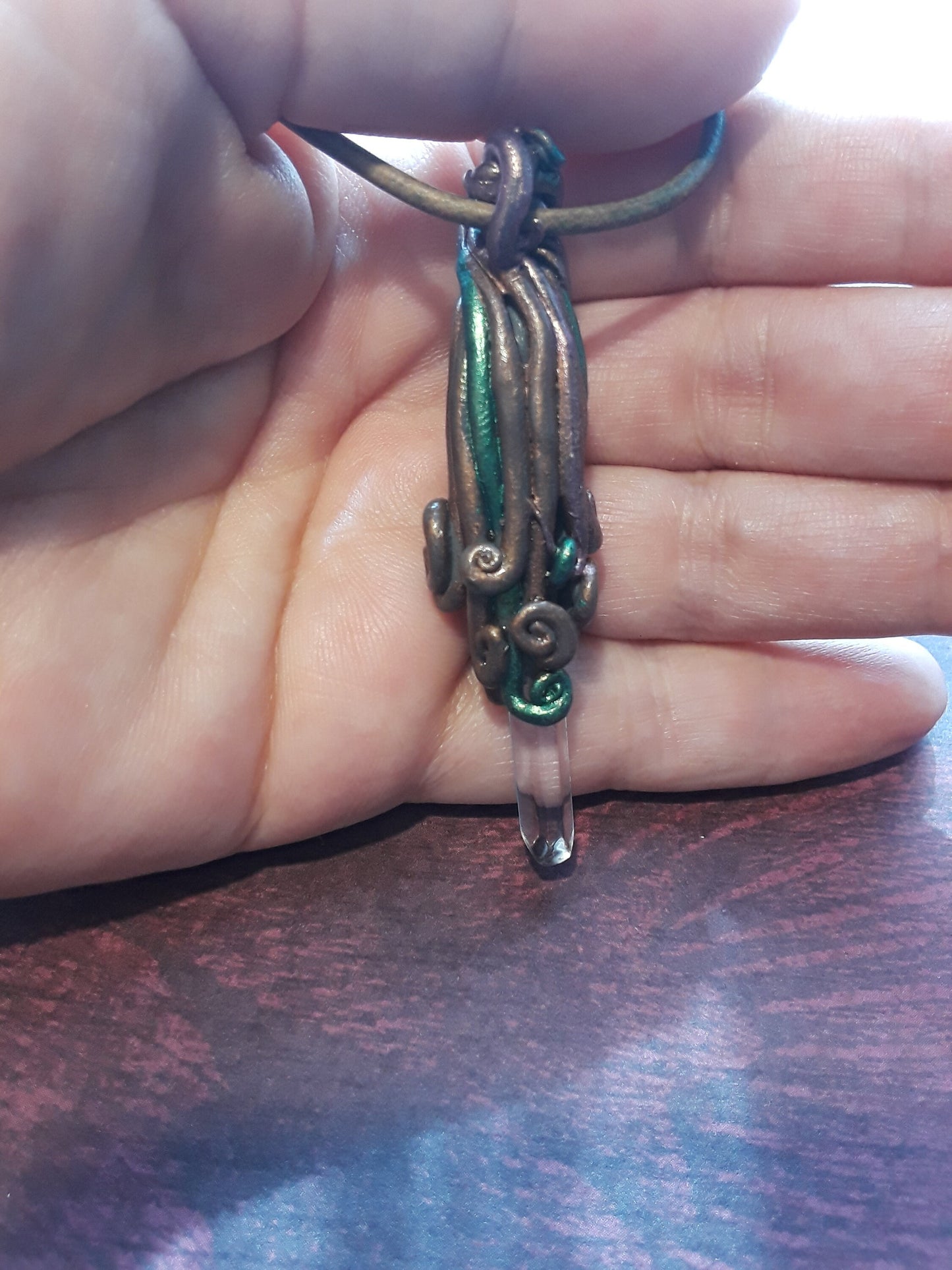 Earth Crystal Bohemian Crystal with Earthy Clay Sculpture