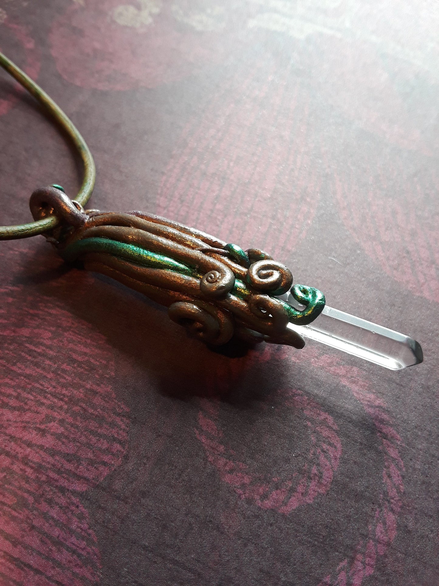 Earth Crystal Bohemian Crystal with Earthy Clay Sculpture
