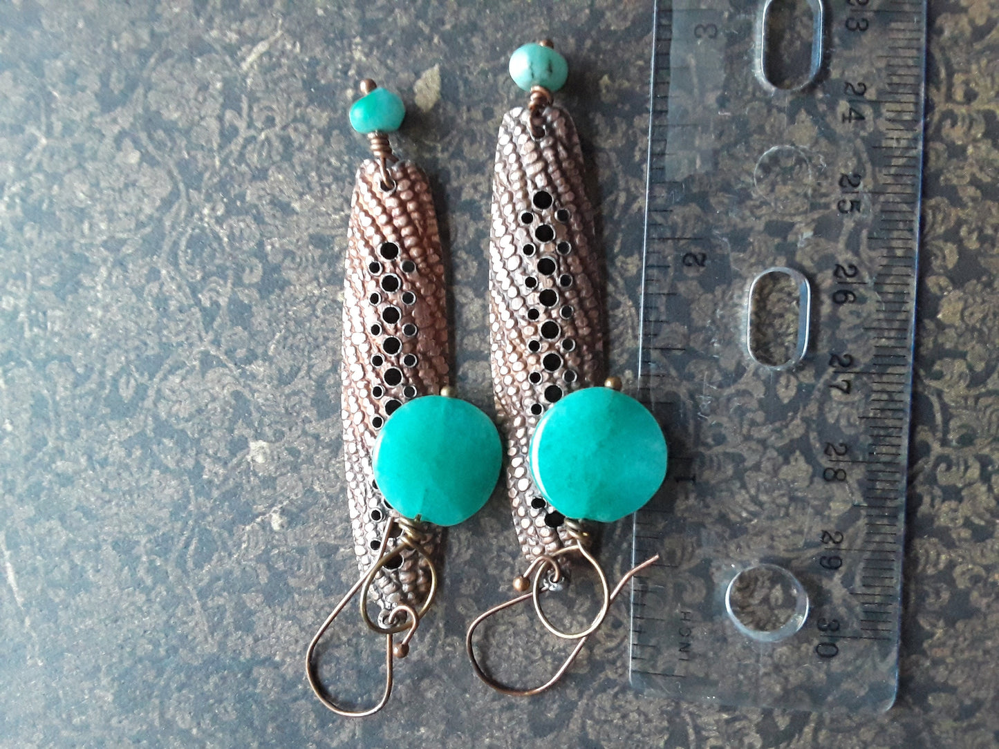Green Aventurine and Jasper Tribal Earrings