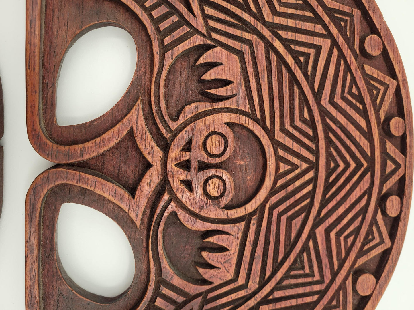 2 African Wall Plaques Wall Art Decor Hand Carved Wood