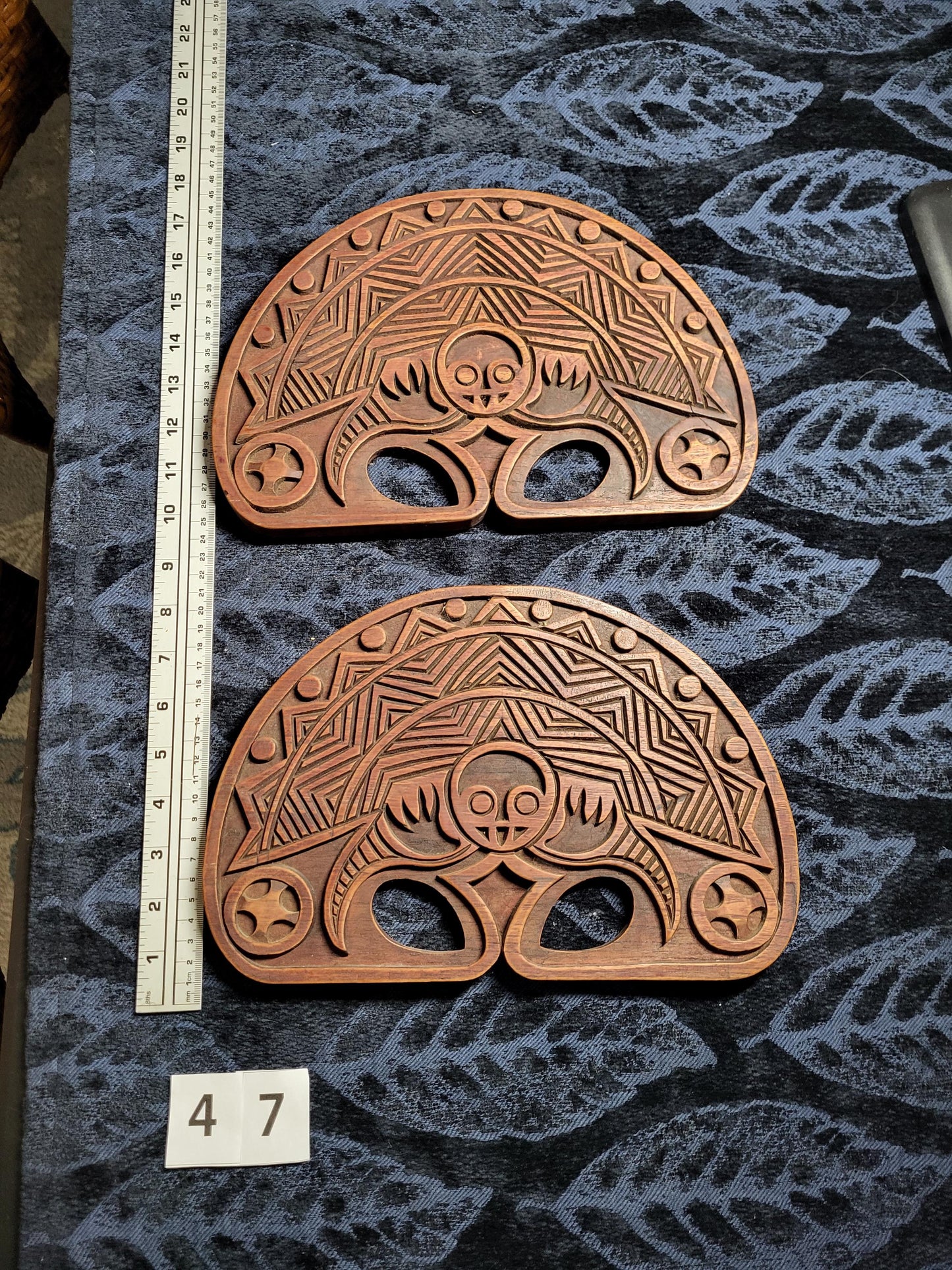 2 African Wall Plaques Wall Art Decor Hand Carved Wood