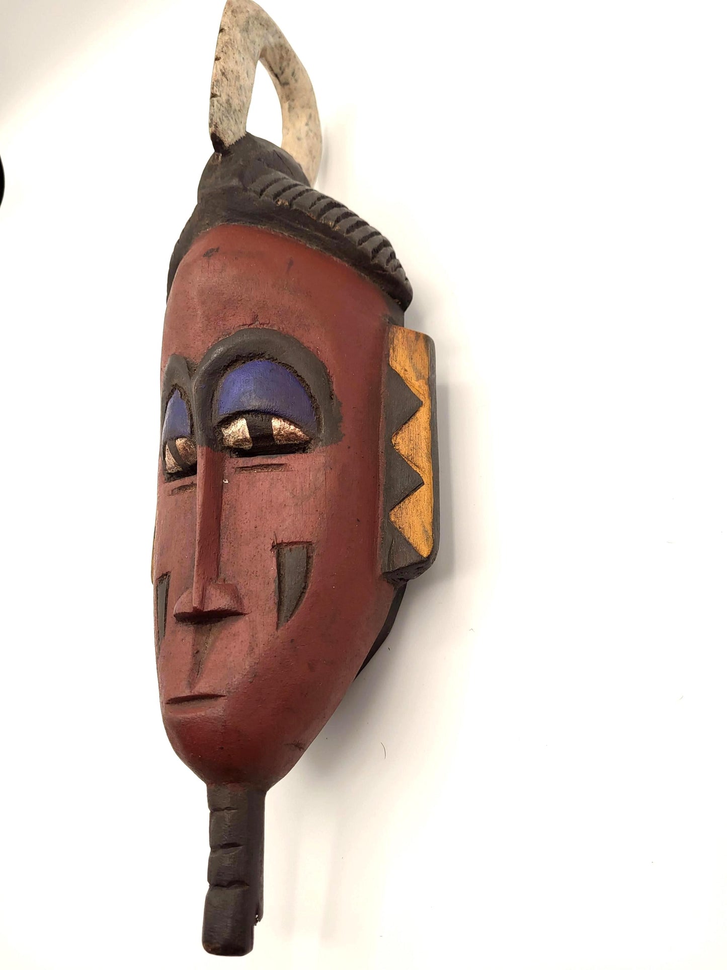 Vintage African Tribal Mask Hand Carved Wood
