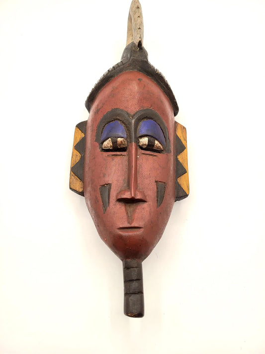 Vintage African Tribal Mask Hand Carved Wood