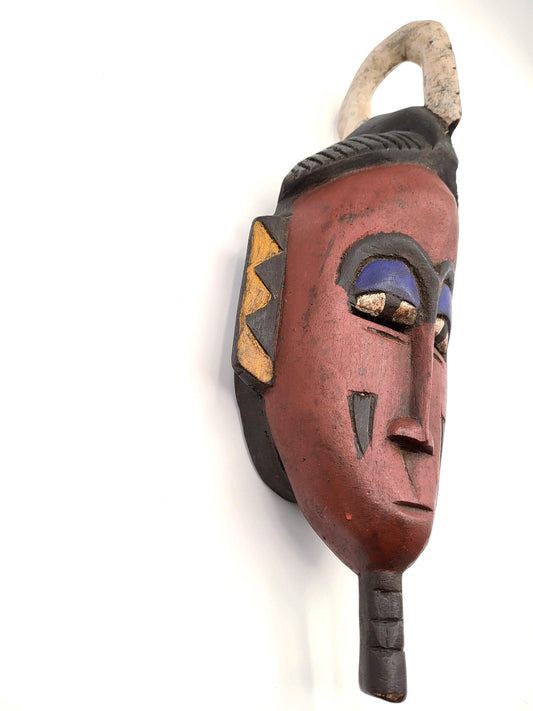 Vintage African Tribal Mask Hand Carved Wood