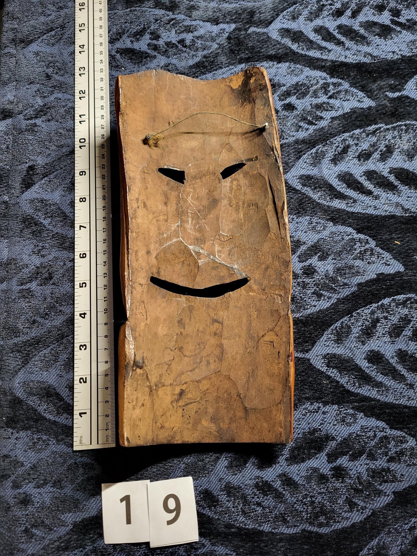 Vintage Mid Century Hawaiian Tiki Mask Hand Carved Wood
