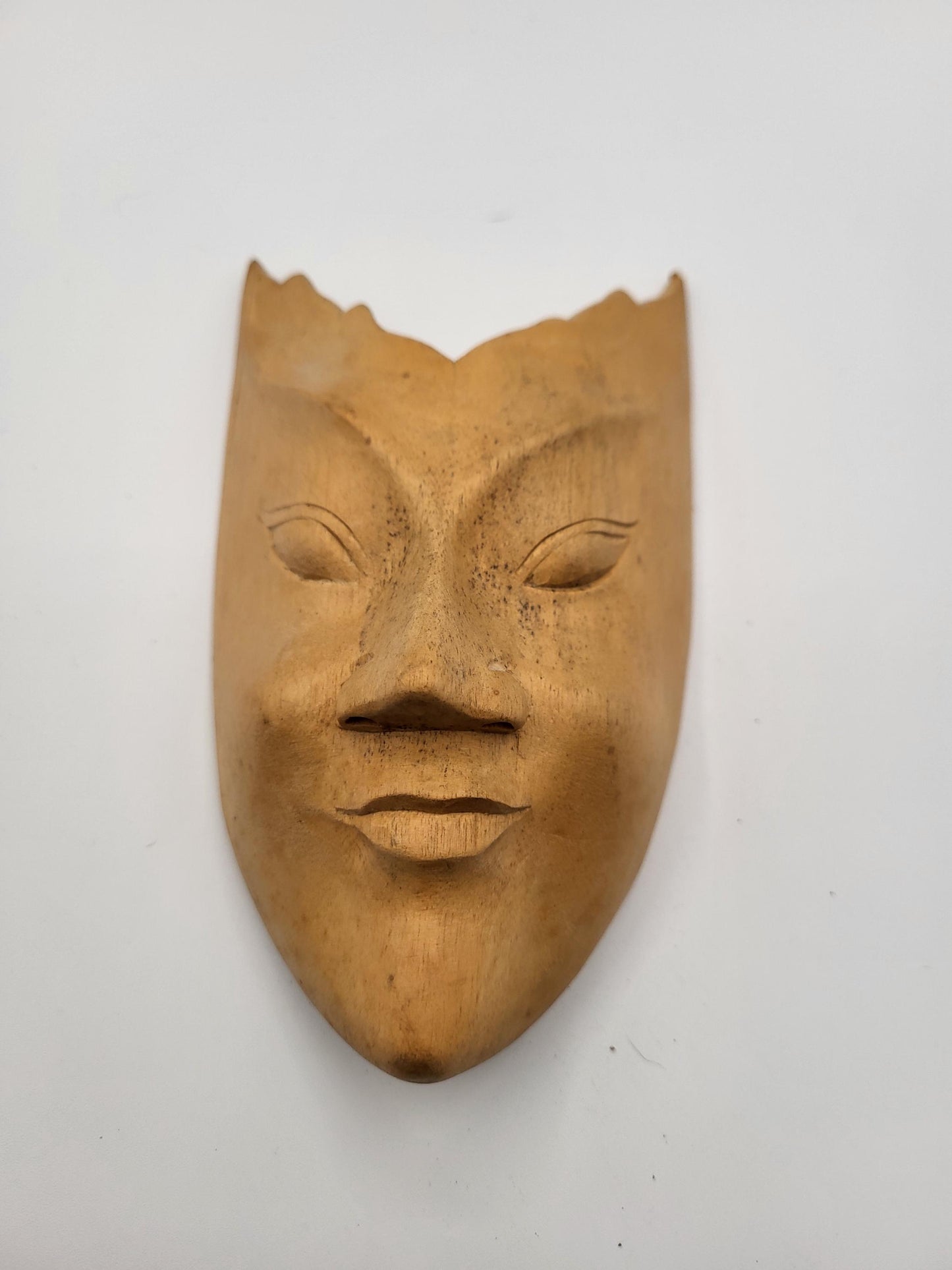 Vintage Bali Hibiscus Wood hand carved mask.