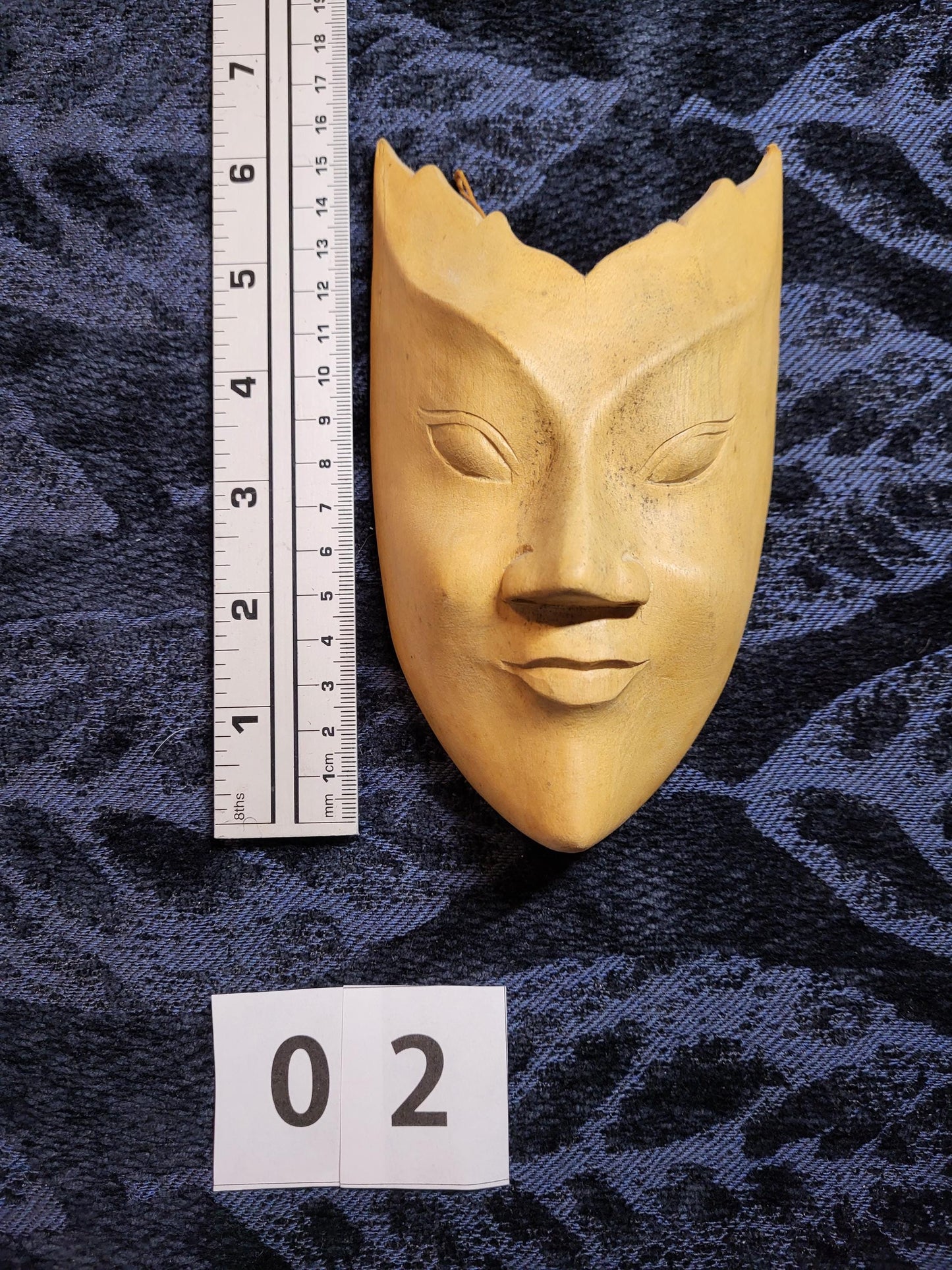 Vintage Bali Hibiscus Wood hand carved mask.