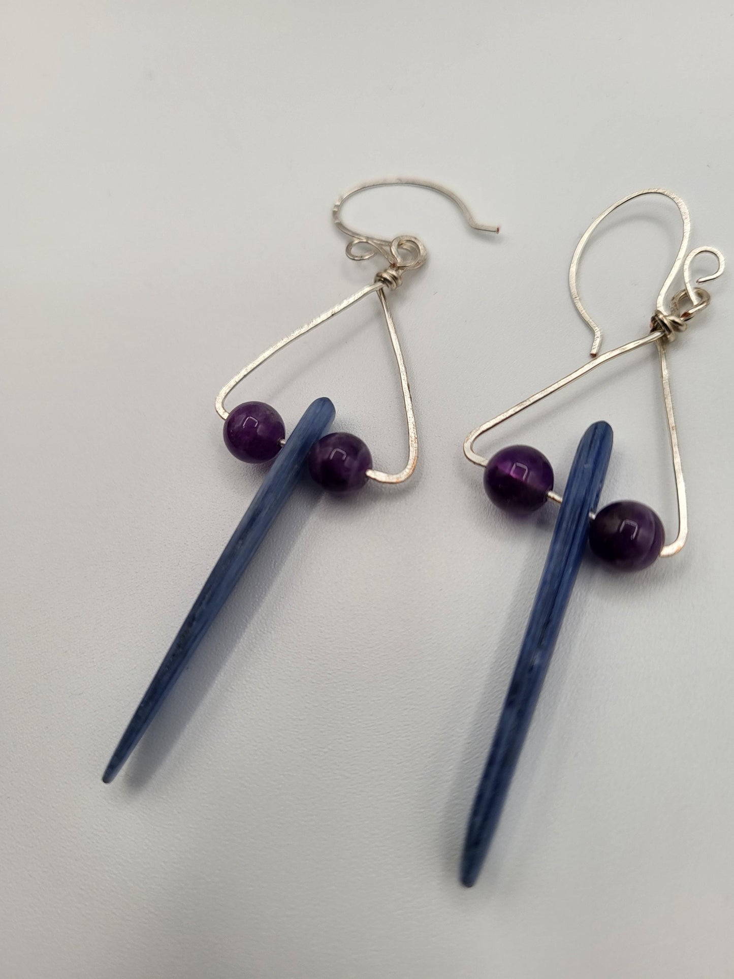 Kyanite and Amethyst Earrings