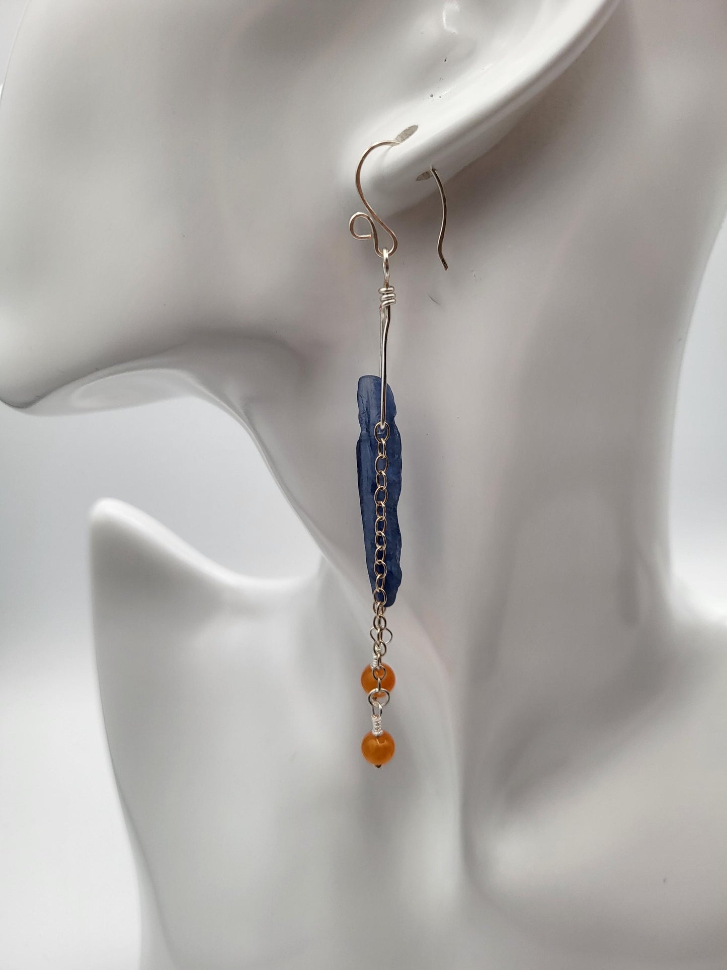 Kyanite and Carnelian Earrings