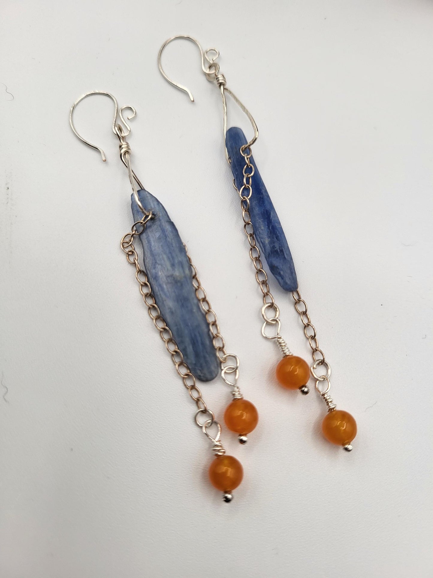 Kyanite and Carnelian Earrings