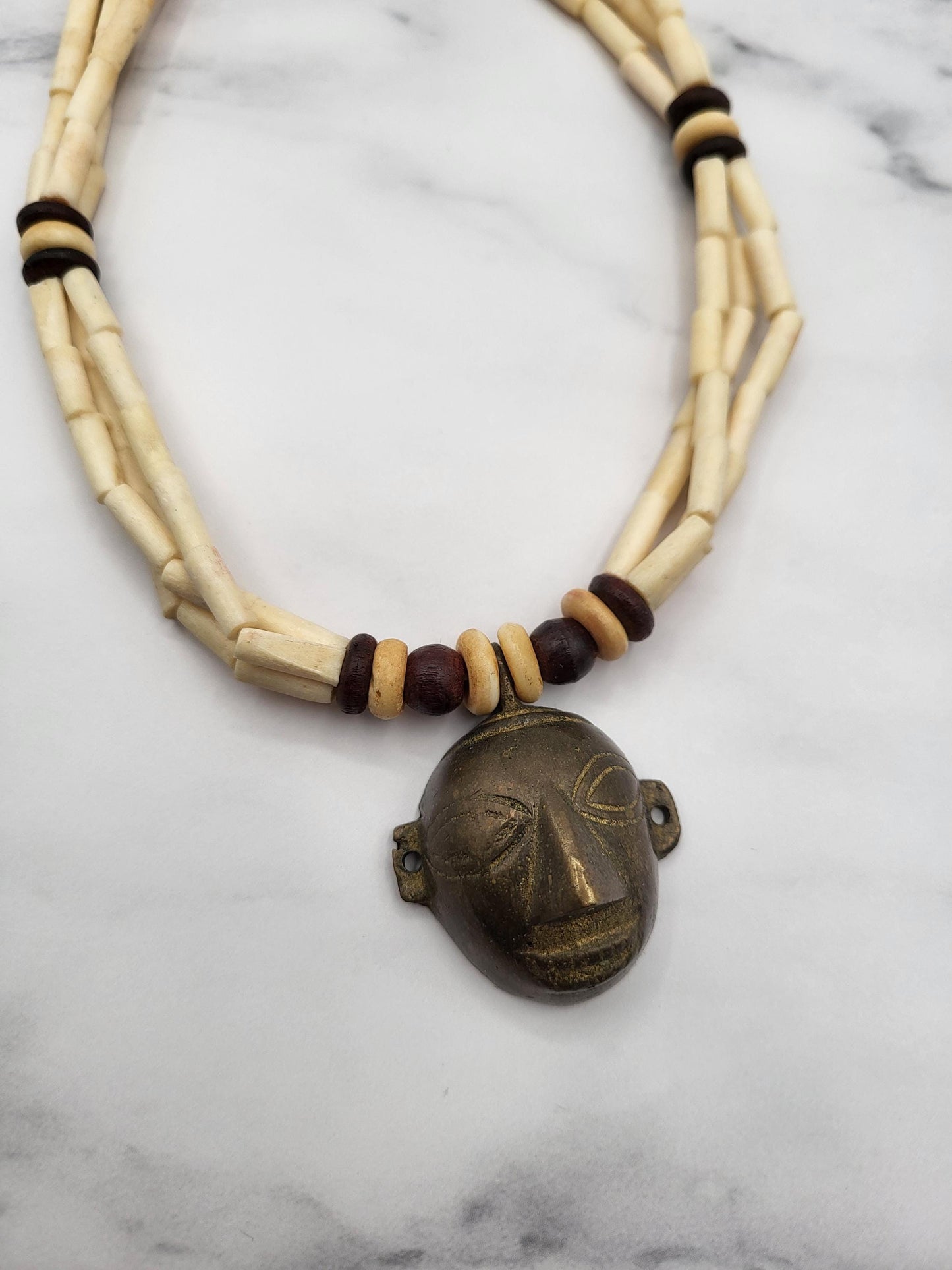 Bronze Mask Necklace