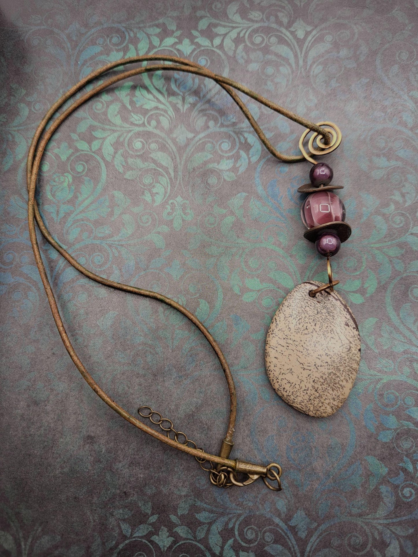 Jasper and Copper Pendant Necklace