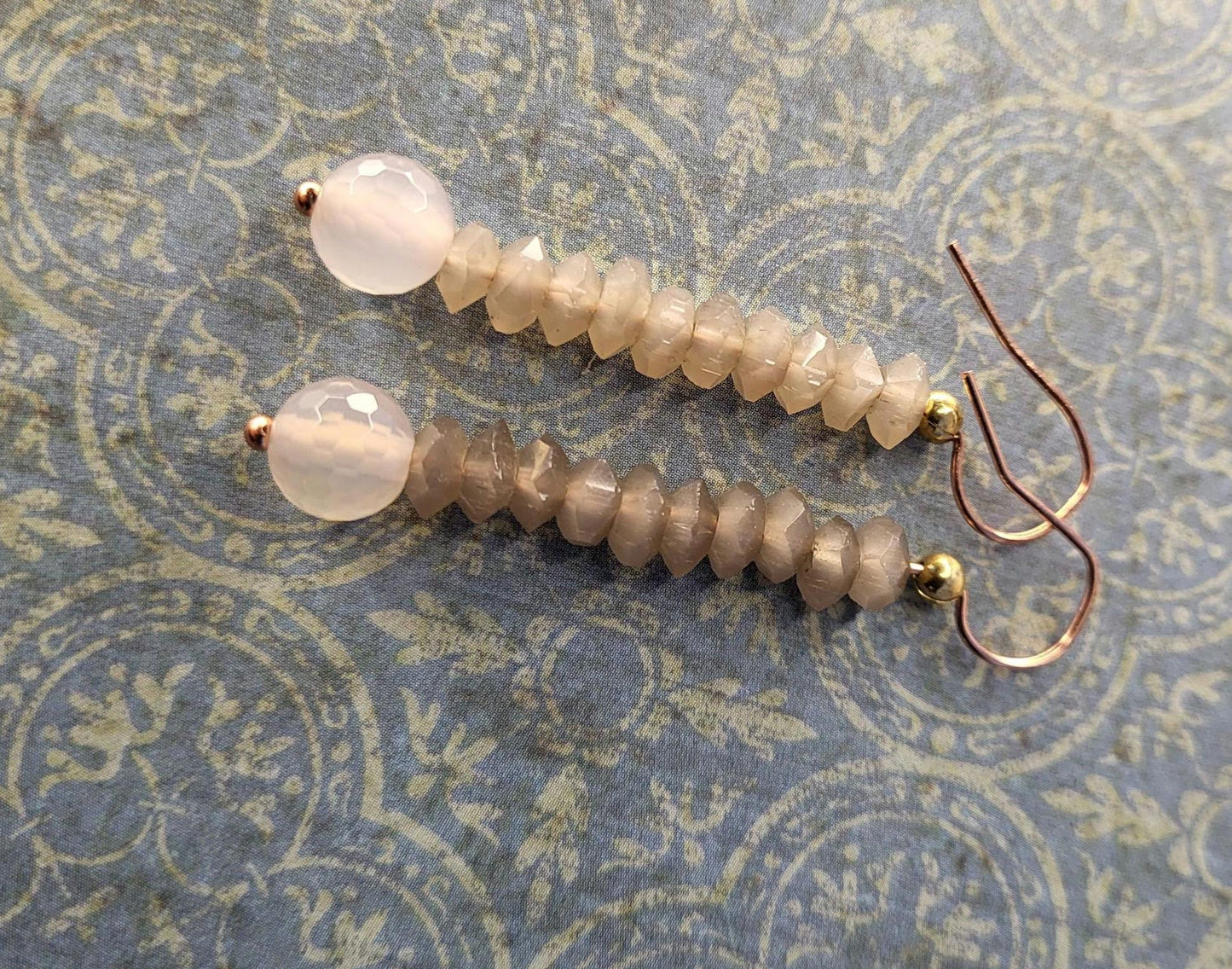 Smokey Quartz and Agate Earrings