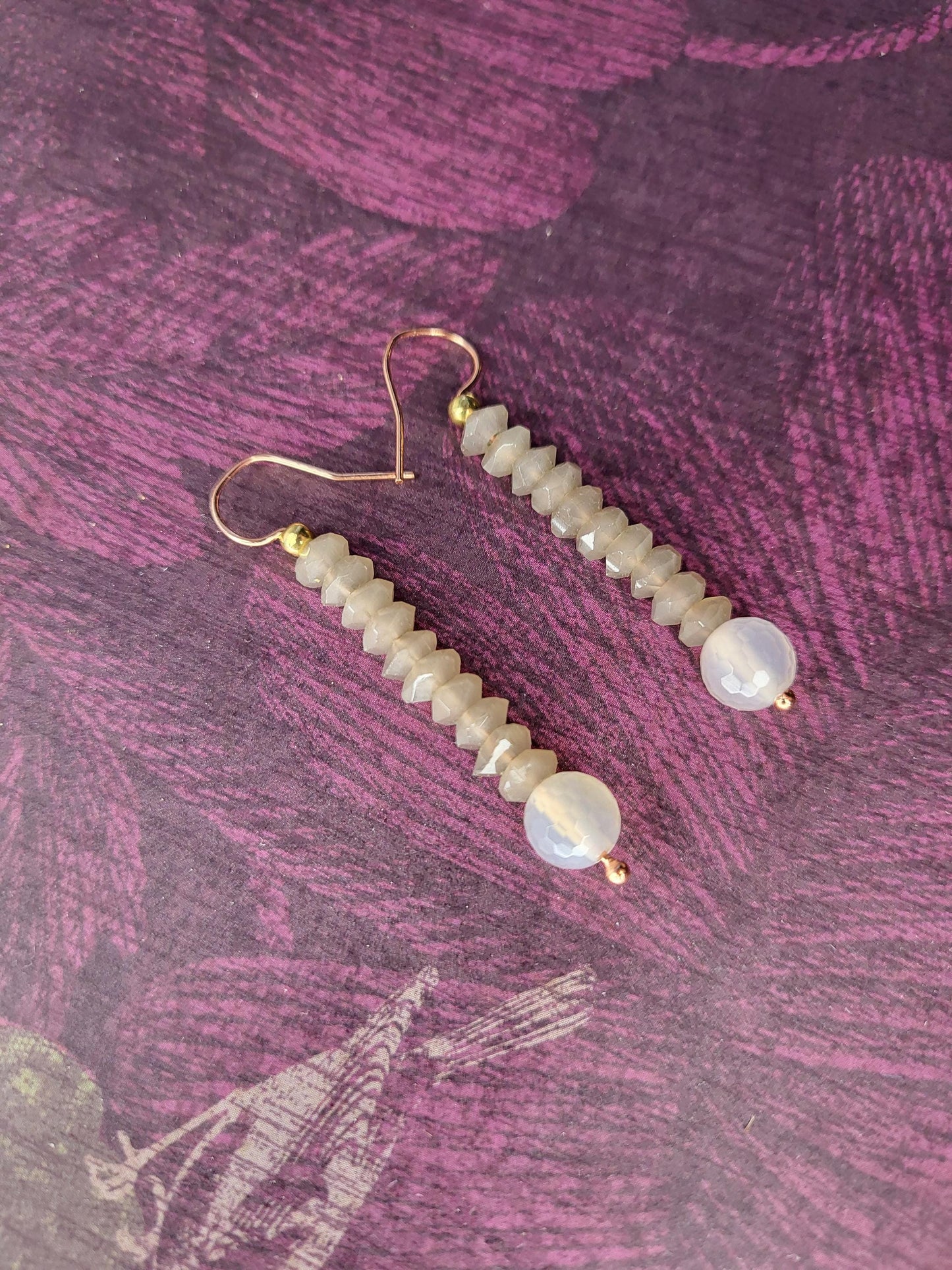 Smokey Quartz and Agate Earrings