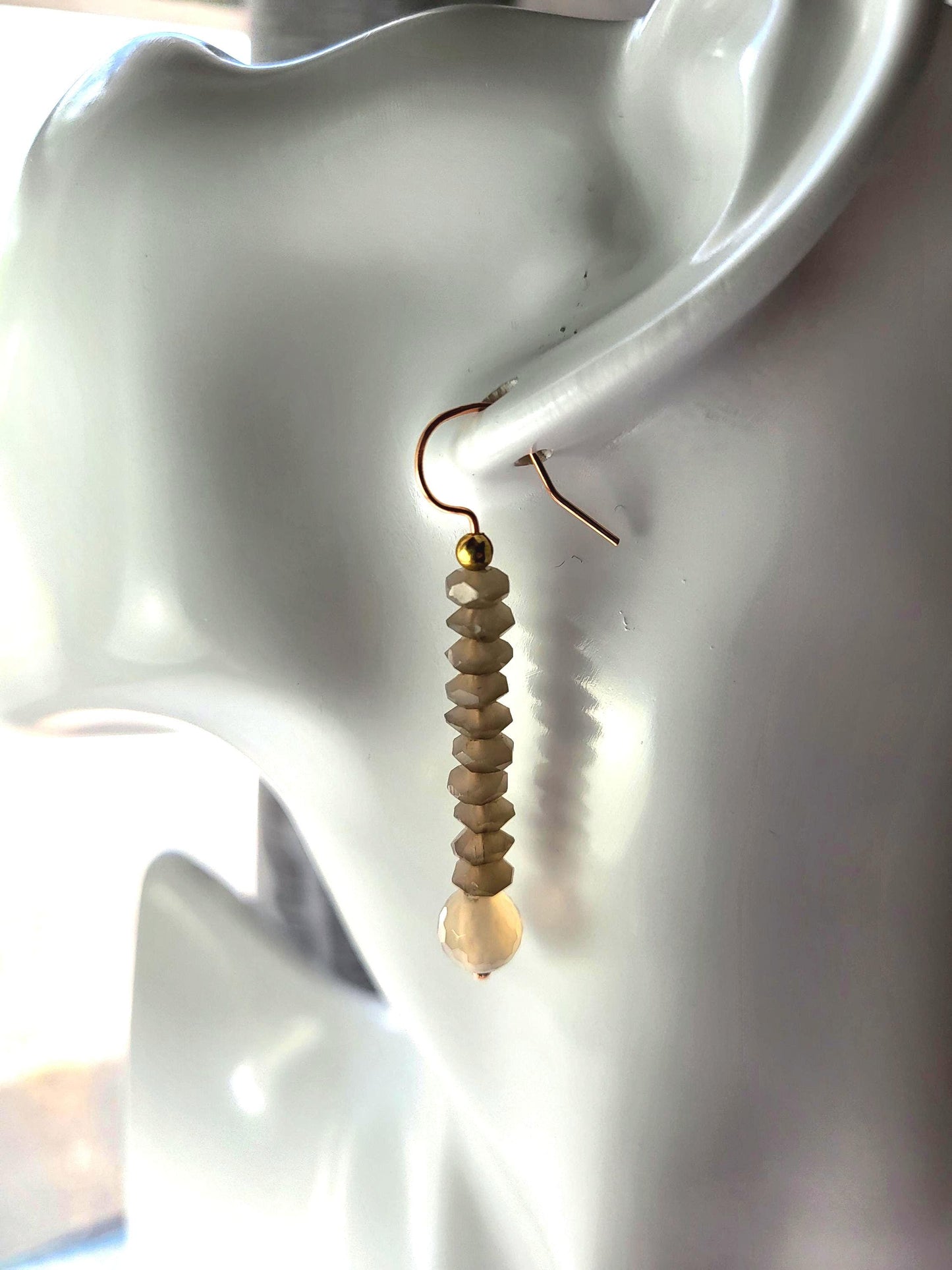 Smokey Quartz and Agate Earrings