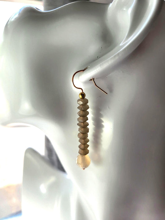 Smokey Quartz and Agate Earrings