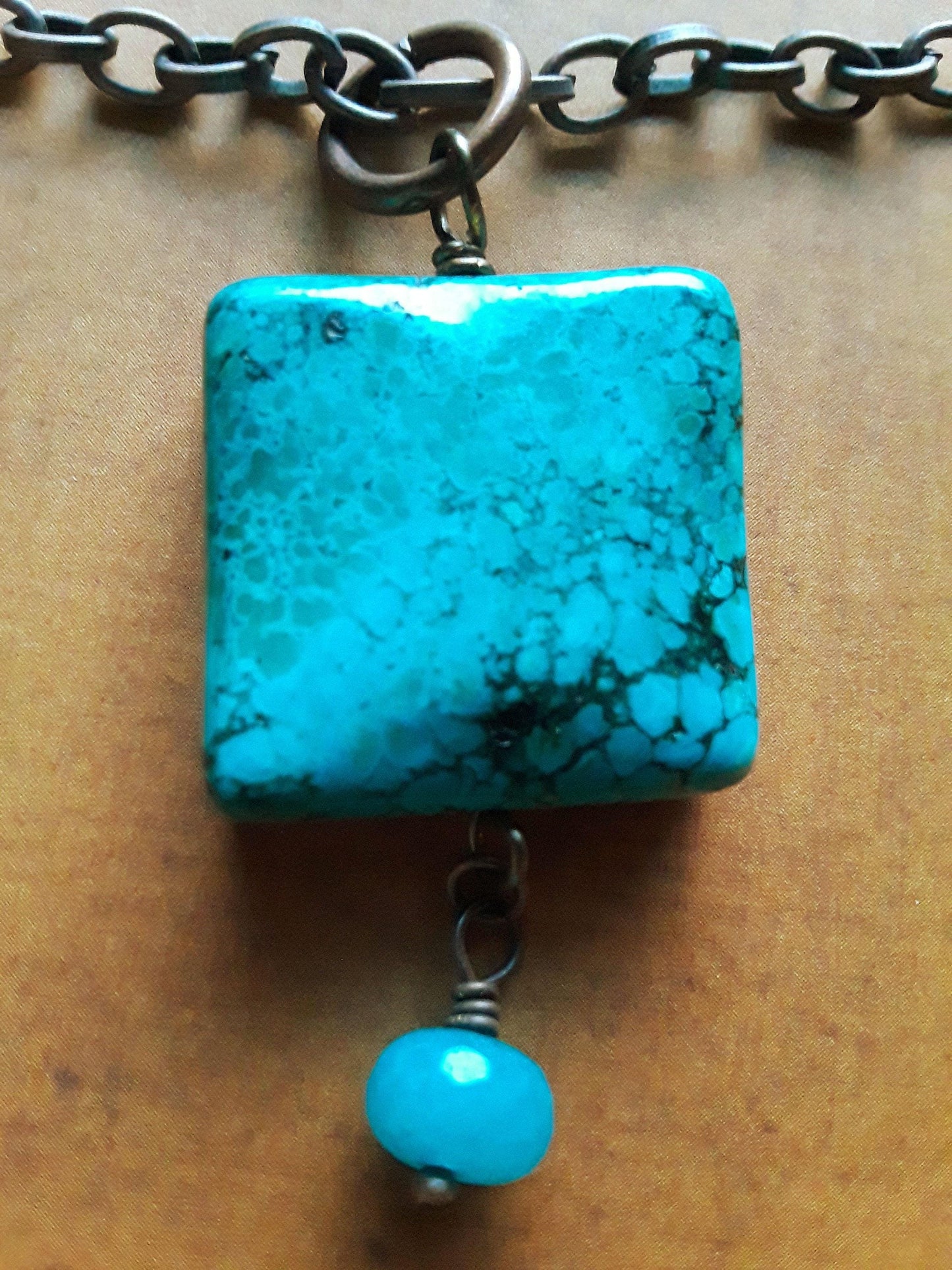 Jasper and Jade Necklace Earring Set – Antique Copper Chain