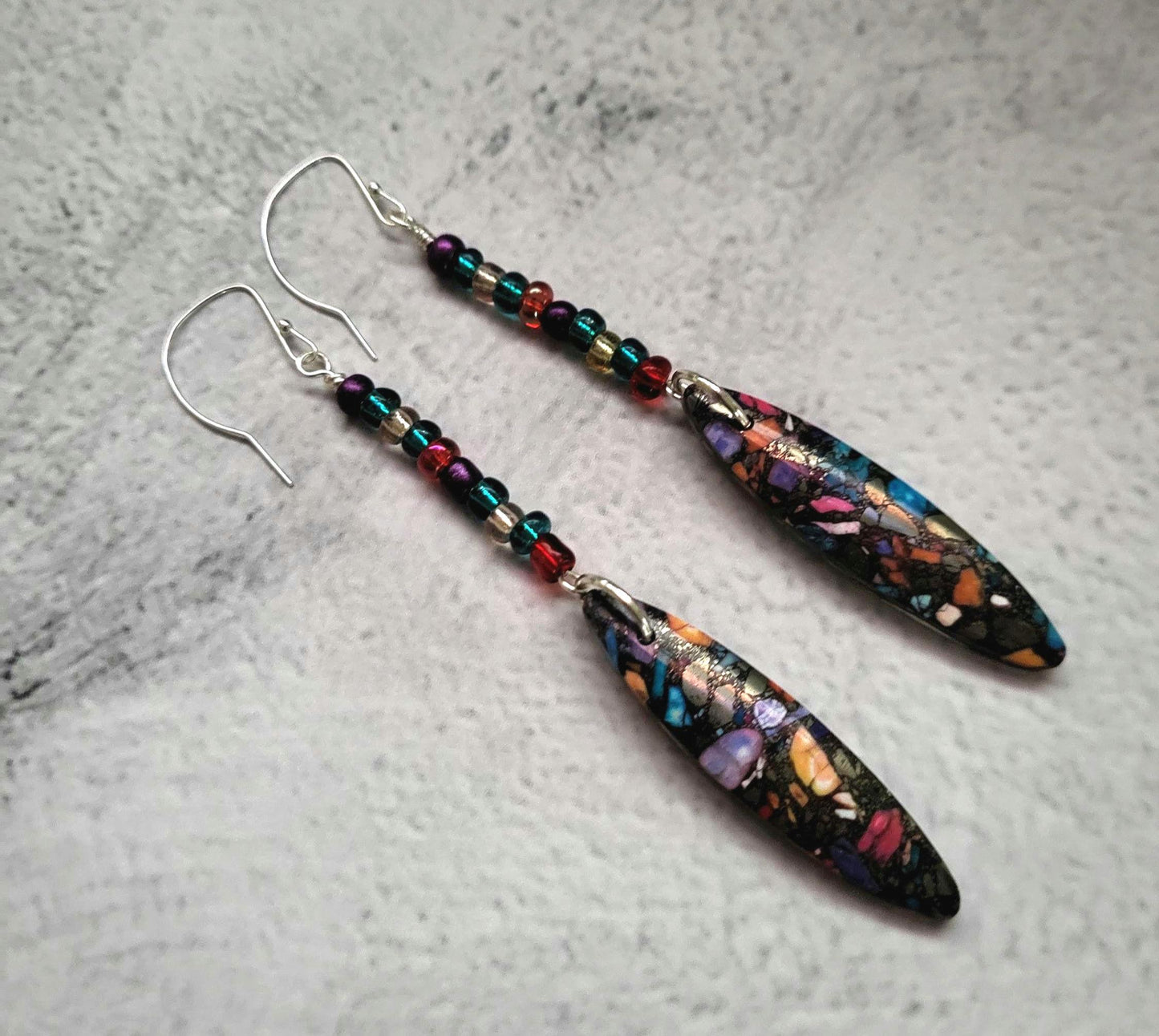 Imperial Jasper and Sterling Silver Drop Earrings
