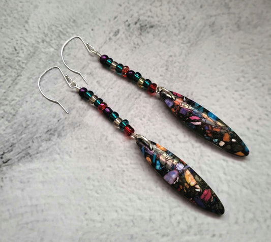 Imperial Jasper and Sterling Silver Drop Earrings